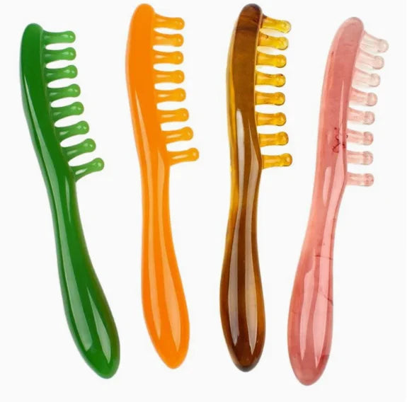 1PC Anti static resin massage scalp scraping body neck leg convenient hairdressing comb men's and women's hair therapy comb Peaceful Pleasures Health and Wellness 1PC random color