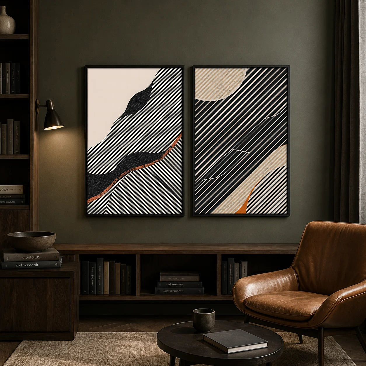 Abstract Wall Art Black and White Geometric Line Canvas Paintin Modern Style Poster Prints for Living Room Wall Decor Peaceful Pleasures Health and Wellness