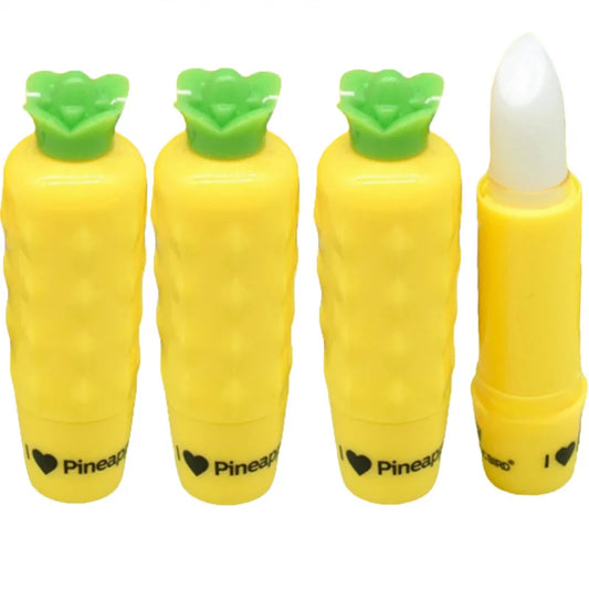 4-Piece Pineapple Scented Lip Balm & Lip Oil Gift Set for Women Lip Balm Gift Set Oasis Select