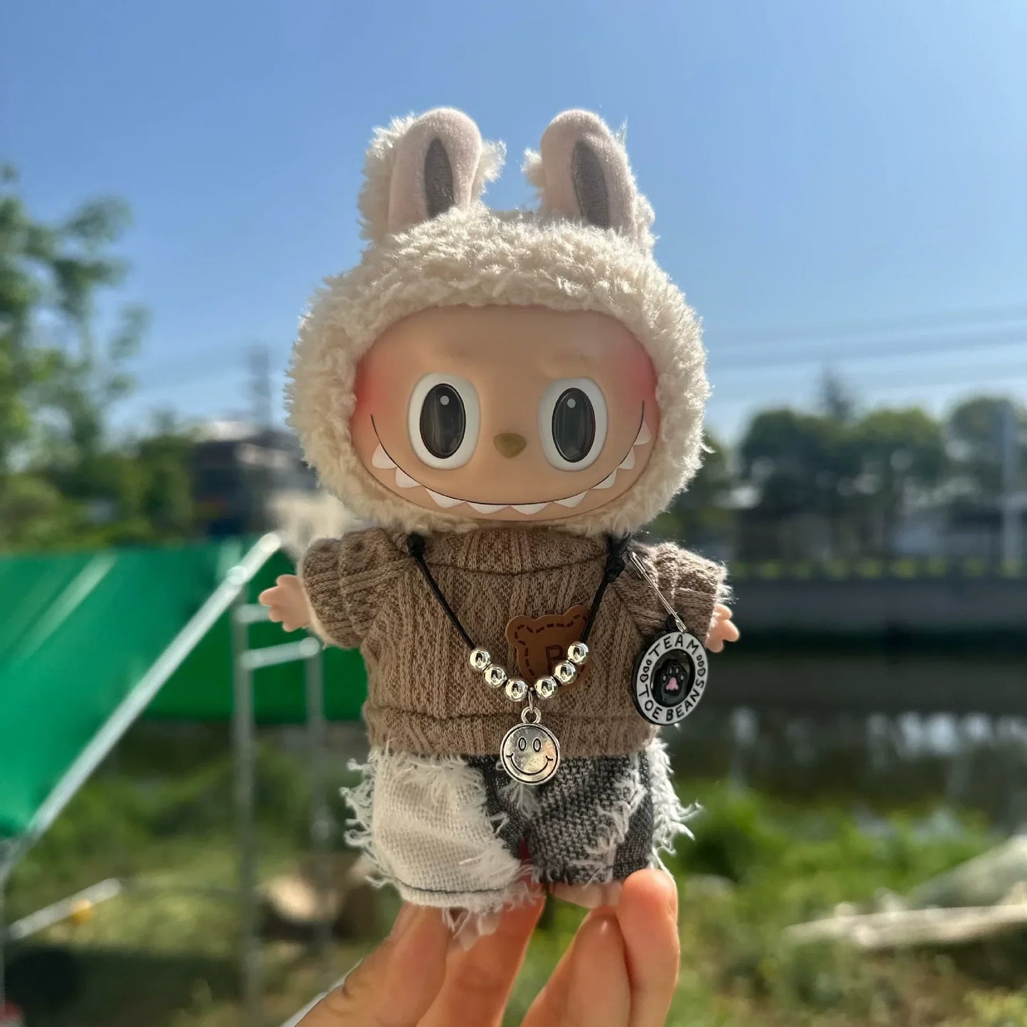 Mini Plush Doll Clothes – Labubu V1 V2 Climbing Suit Outfit