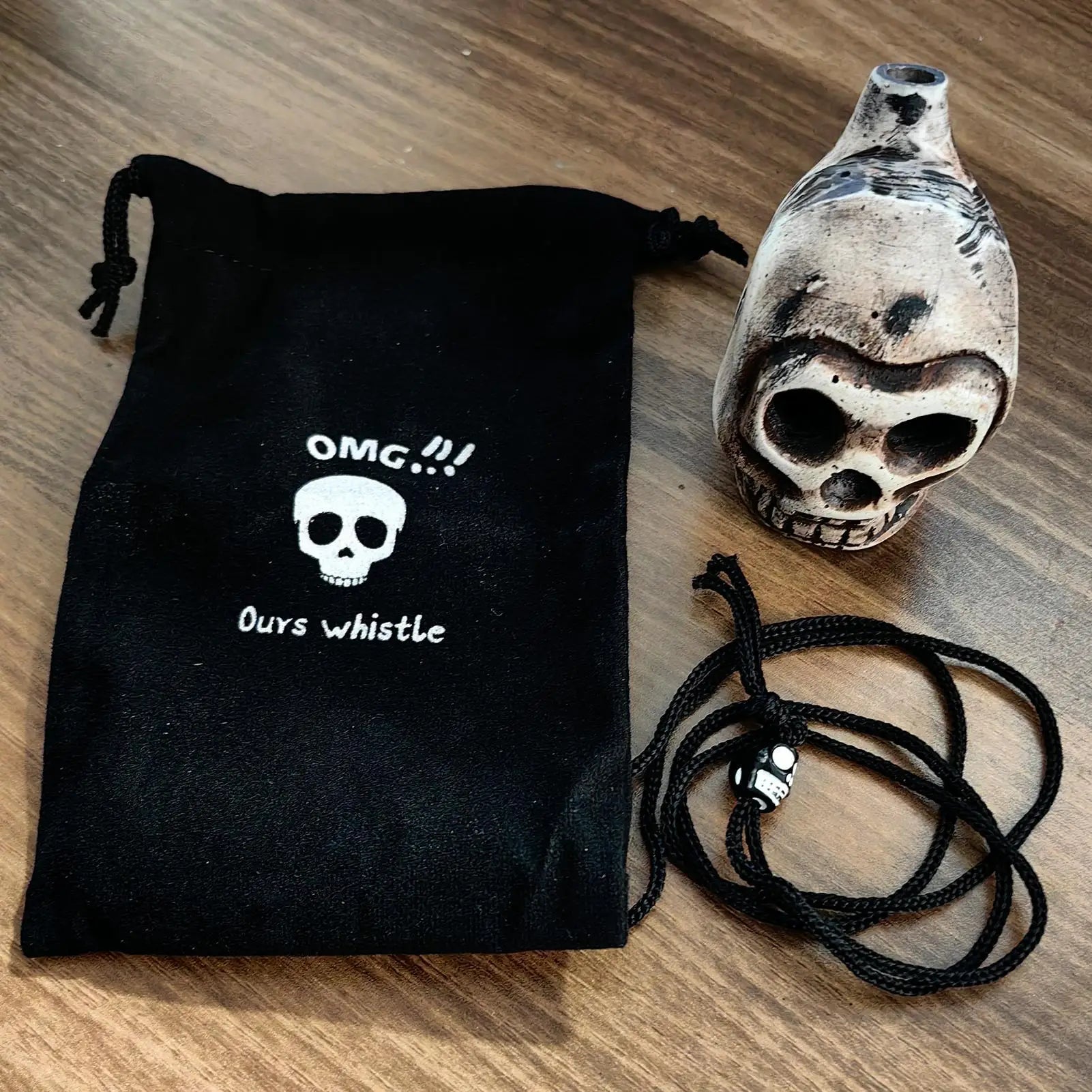 Authentic Aztec Death Whistle, Skull Human Scream Loud High Decibels for Rituals, Spooky Sounding Halloween Prop Peaceful Pleasures Health and Wellness