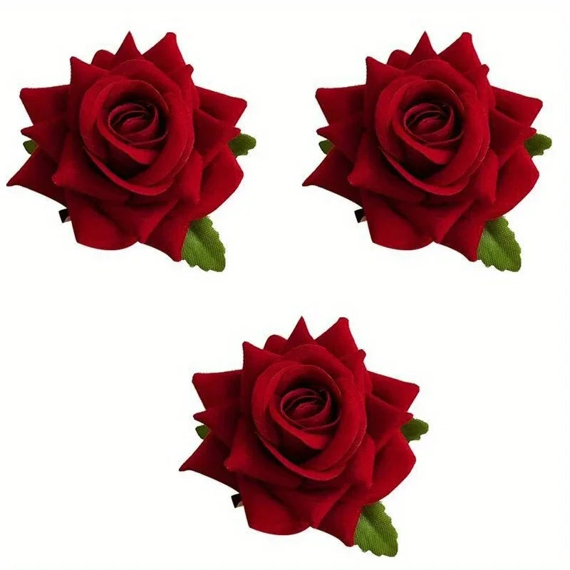 3pcs Elegant Rose Flower Hair Clips – Vintage Hair Accessories Peaceful Pleasures Health and Wellness 3pcs