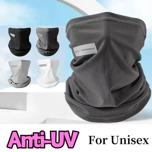 Outdoor UV Protection Ice Silk Mask Sunscreen Face Cover Neck Wrap Unisex Anti-UV Scarf Cycling UV Mask Ear Hanging Neck Scarves Peaceful Pleasures Health and Wellness