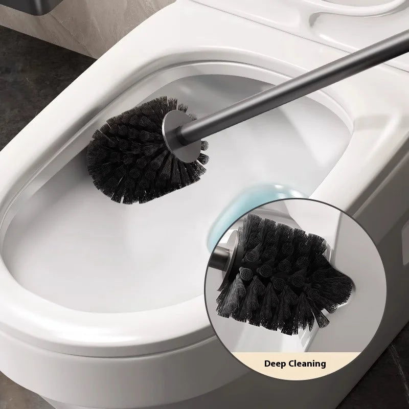 No-Drill Toilet Brush with Wall-Mounted Shelf | Bathroom Set