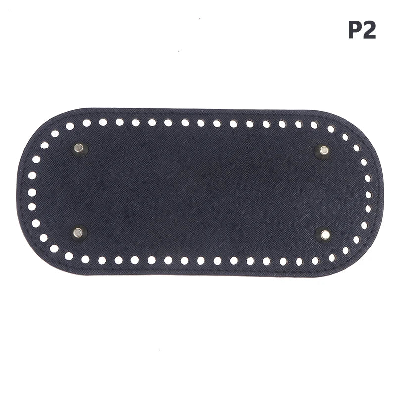 PU Leather Bag Bottom Base with Holes for DIY Crochet Bags