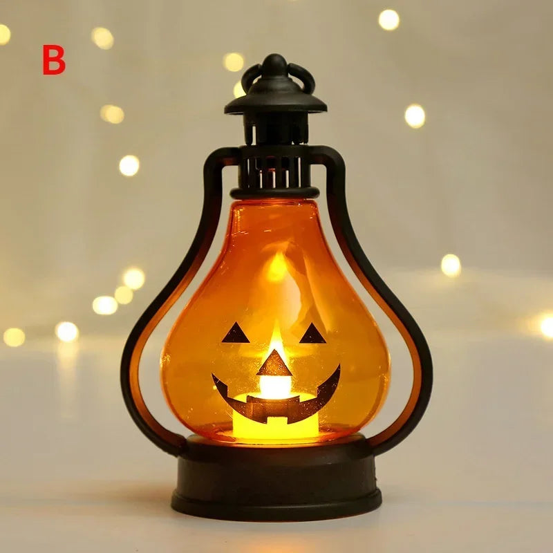 Halloween Portable LED Pumpkin Lantern Ghost Shape Handheld Light