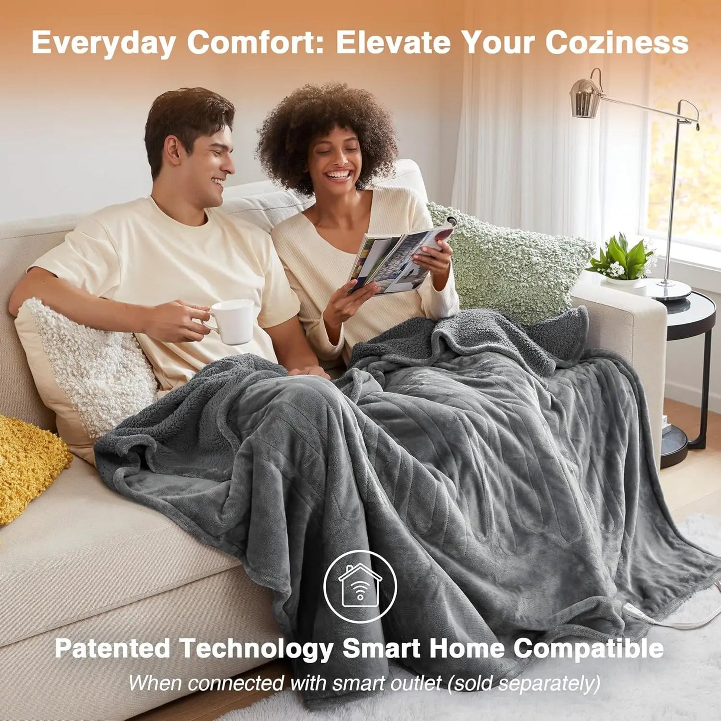 Twin Electric Heated Blanket – Reversible Plush Sherpa, 20 Heat Settings & Auto-Off Peaceful Pleasures Health and Wellness