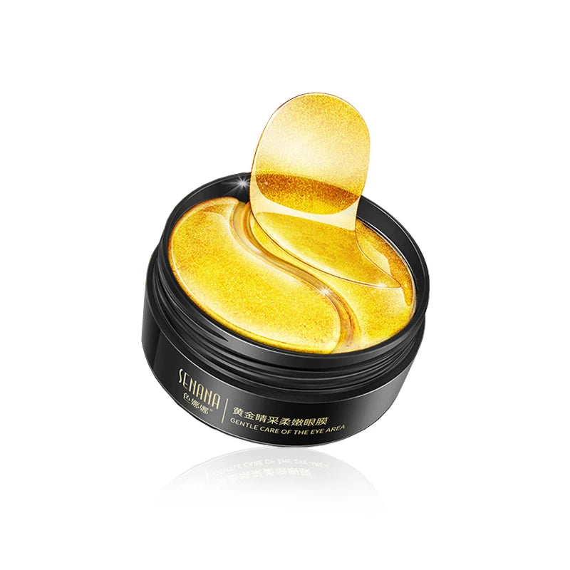 24K Gold Collagen Eye Masks – Dark Circles & Bags, 60 Patches Eye Mask Patches Peaceful Pleasures Health and Wellness Gold collagen 1 box