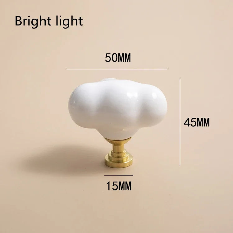 Nordic Cloud Ceramic & Brass Cabinet Handles & Drawer Knobs