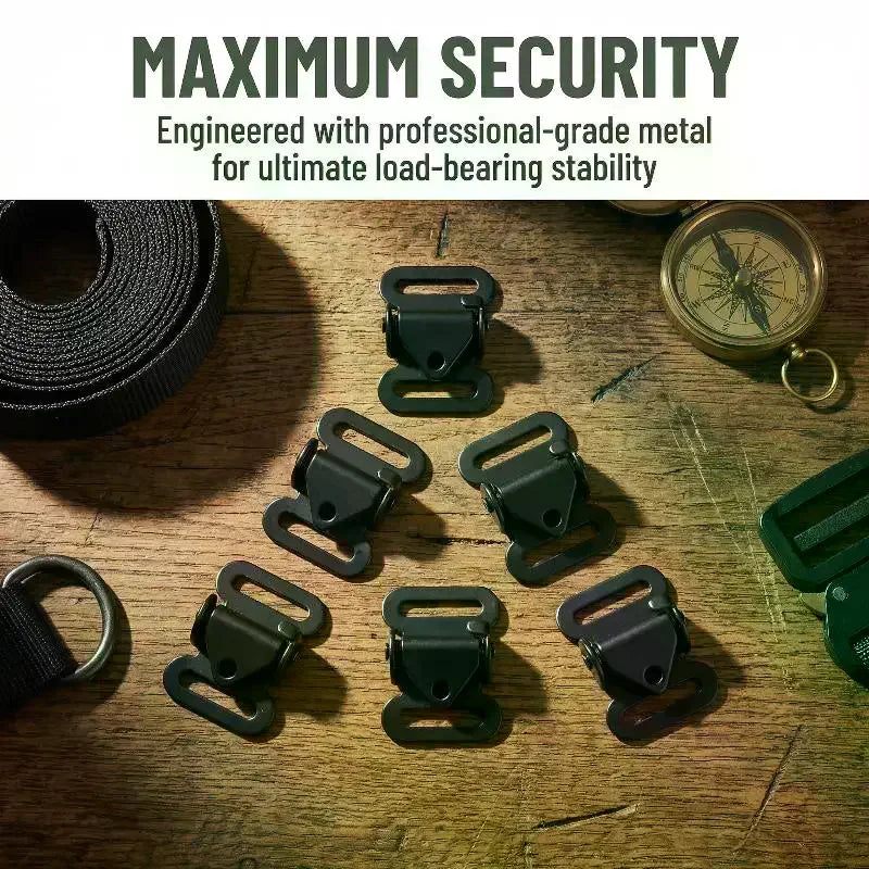 3-Pack Metal Anti-Slip Buckle Fasteners for Backpack & Luggage