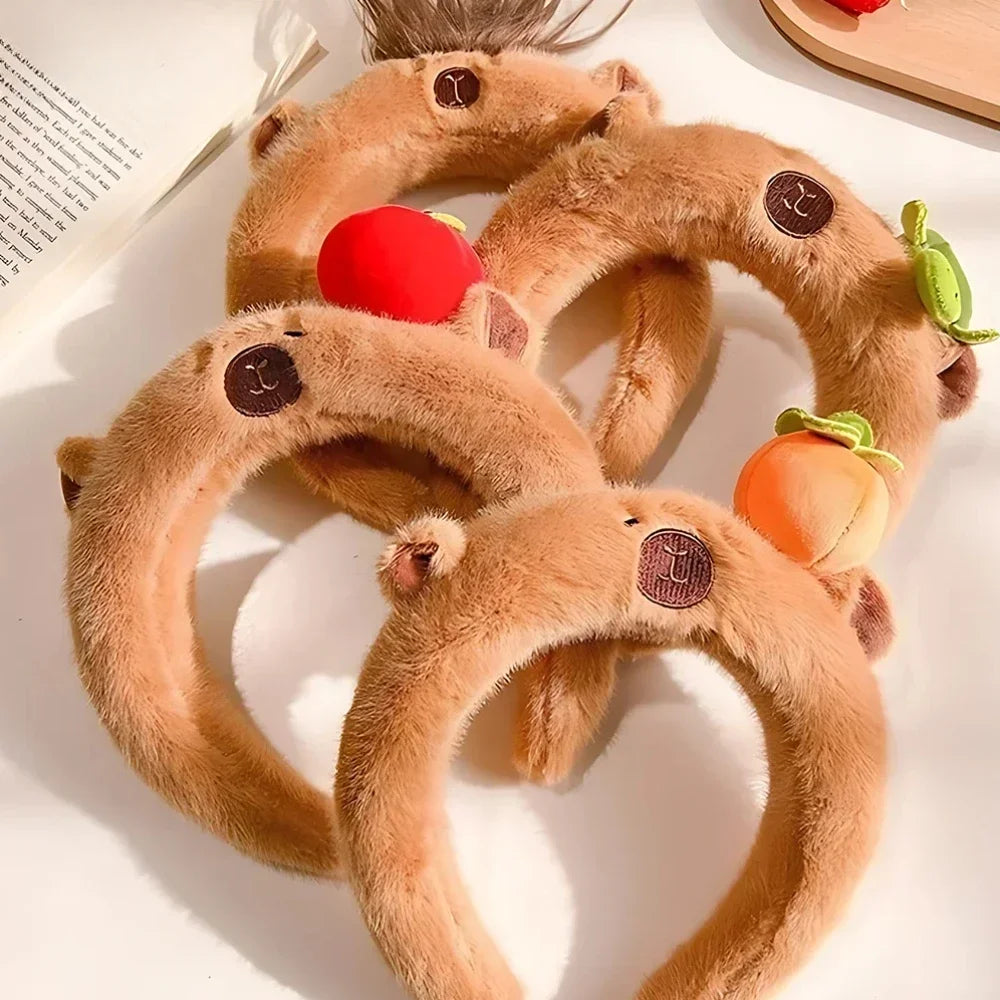 Plush Capybara Hair Headband – Cute Wash Hoop for Girls & Kids