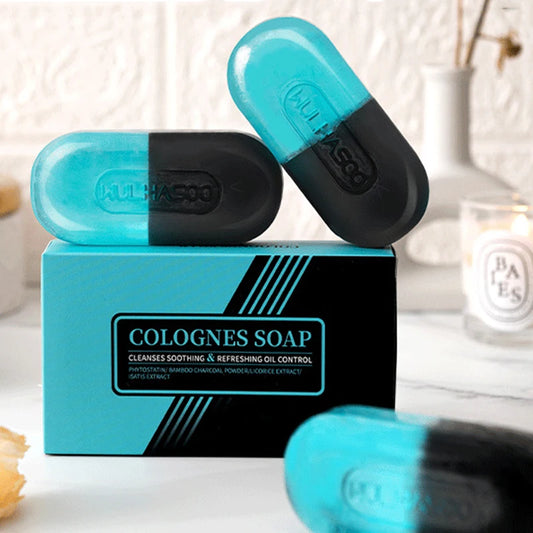 Two Colours Cologne Handmade Soap Lightly fragranced Lathering removes excess oil leaving skin naturally clean and refreshed Peaceful Pleasures Health and Wellness
