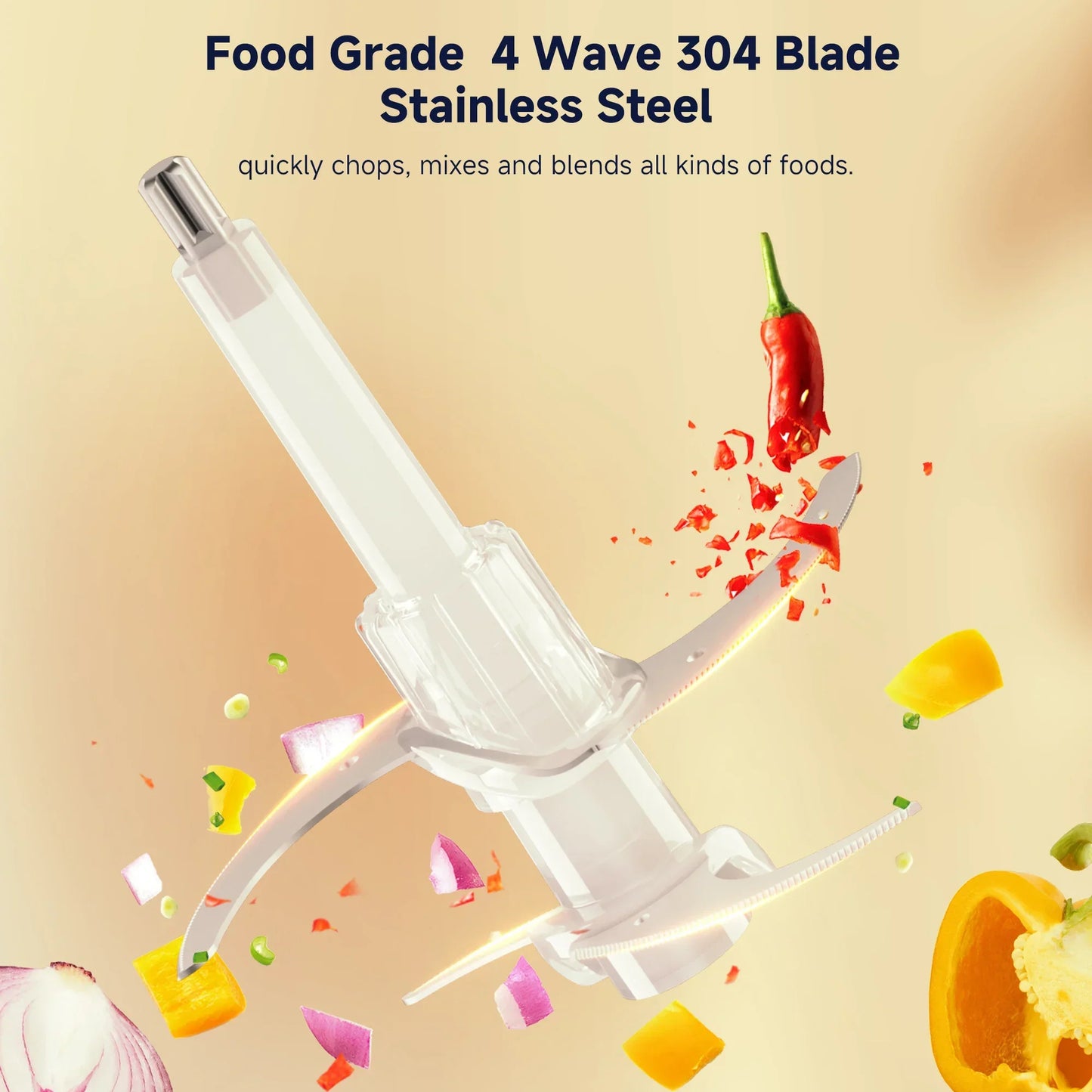 BioloMix Mini Electric Food Chopper 300W – Dual Bowl Food Chopper Peaceful Pleasures Health and Wellness