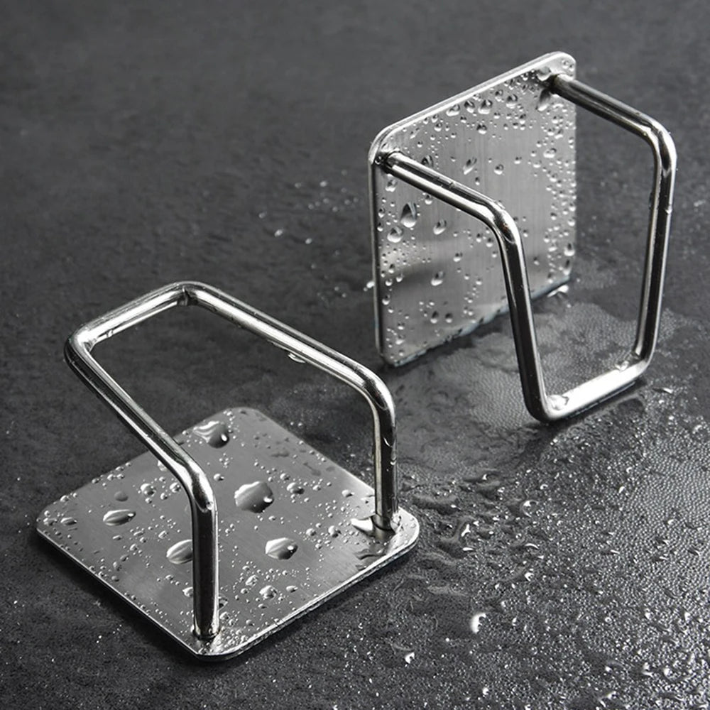 1-2PCS Stainless Steel Sponge Drain Rack Kitchen Sink Cloth Steel Wire Ball Sink Cover Storage Organizer 304 Material Peaceful Pleasures Health and Wellness 2PCS Silvery