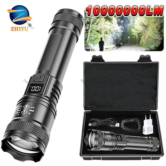 ZHIYU 2000LM LED Flashlight | Zoomable, LCD Display, IP67 LED Tactical Flashlight Oasis Select