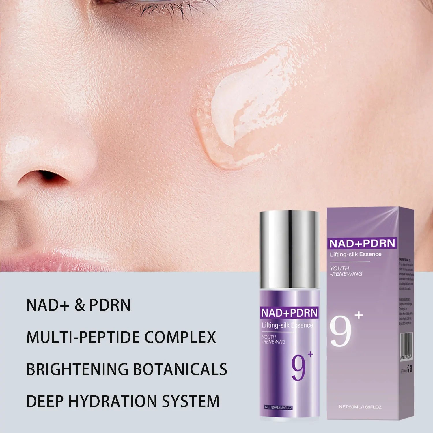 9+ NAD+ PDRN Lifting-sil Essence for Women Firming, Fade Fine Lines NAD+ Serum& Toner for Brightening Skin 50ML Peaceful Pleasures Health and Wellness