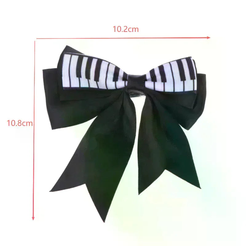 Piano Key Bow Hair Clip – Musical Non-Slip Grip for Women