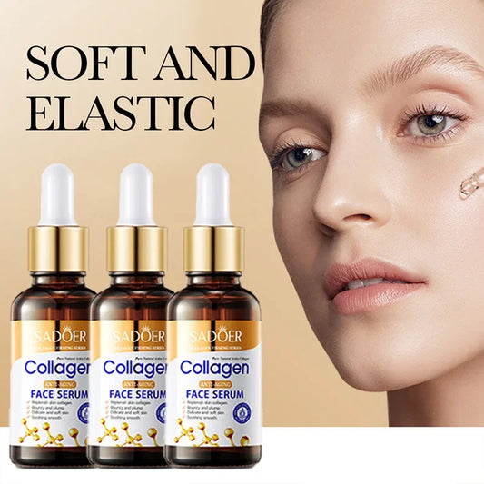 1/3/5pcs SADOER Collagen Face Serum skincare Facial Essence Liquid Anti-aging Moisturizing Nourishing Facial Serum Skin Care Peaceful Pleasures Health and Wellness
