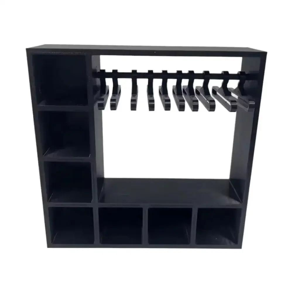 Large Capacity Doll Clothes Closet with 10 Hangers Portable Doll Wardrobe Durable Cute Clothes Storage for Figures Display Box Peaceful Pleasures Health and Wellness black