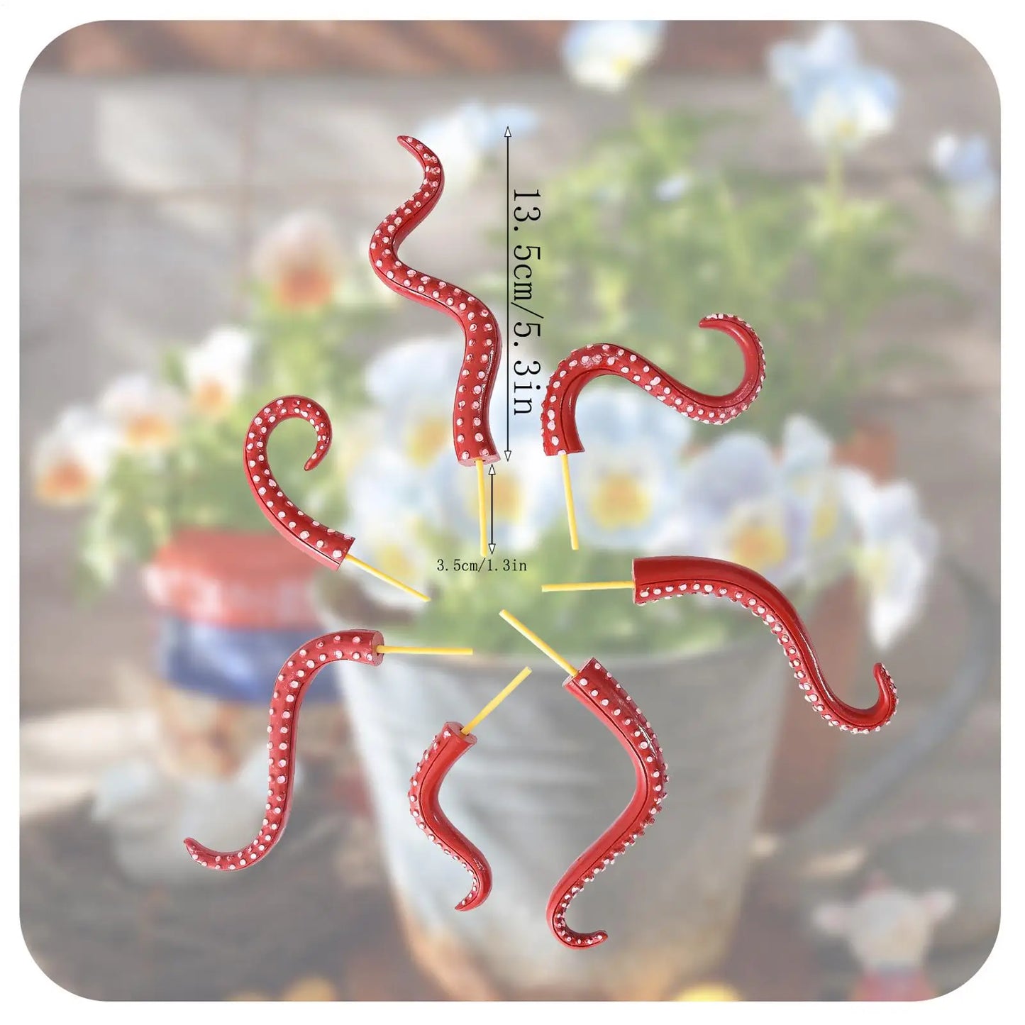 Octopus Tentacle Plant Stakes – 7-Piece Resin Garden Decor