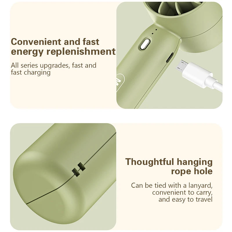 Portable 2-in-1 USB Mini Fan | 3-Speed Handheld & Desktop