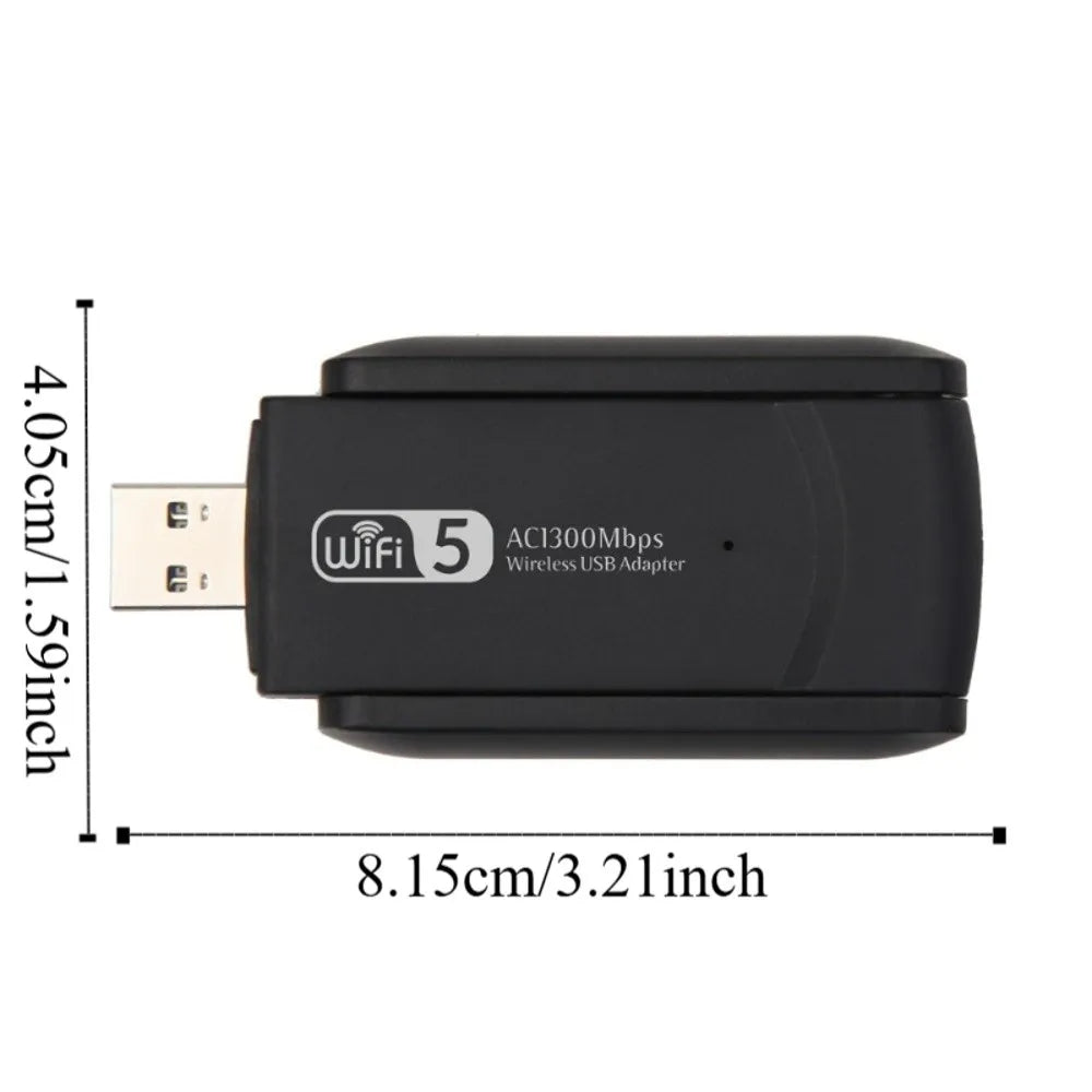 Dual Band WiFi USB Adapter 2 Antenna Design USB3.0 Interface 1300Mbps WiFi Dongle Powerful Receiver Wireless Network Card Peaceful Pleasures Health and Wellness