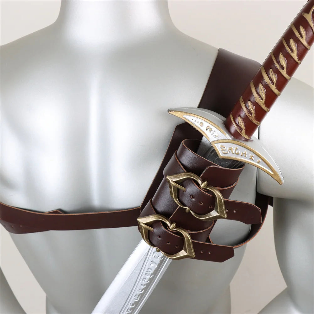 Leather Belt Sword Katana Sheath Holster Medieval Men Larp Weapon