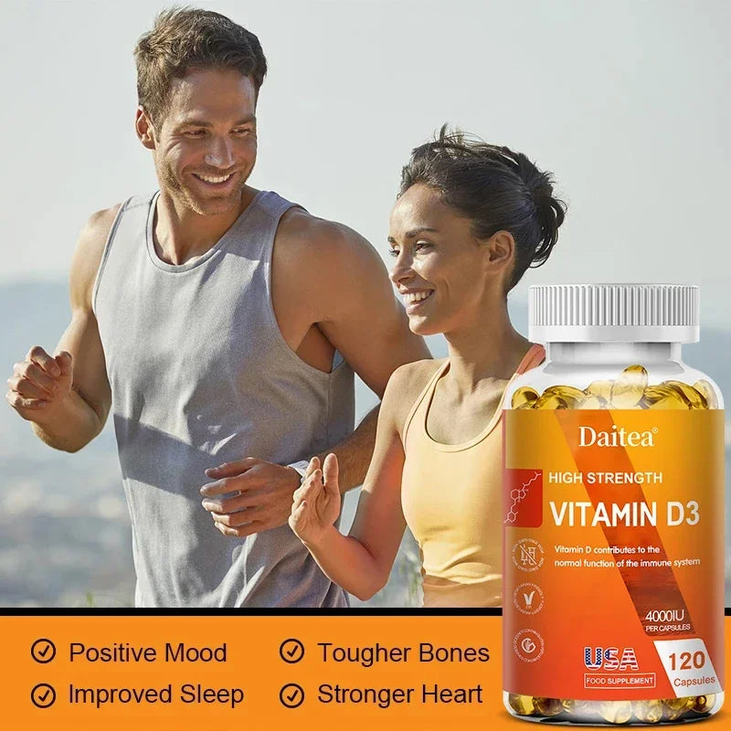 Vitamin D3 Capsules 4000IU Provide Immune, Bone Support, Promote Calcium Absorption, Promotes Muscle Health, Nervous System Peaceful Pleasures Health and Wellness