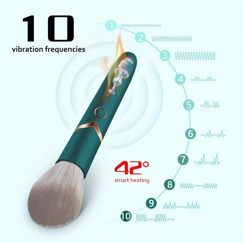 Electric Vibrating Makeup Brush – 10-Speed Rotating Peaceful Pleasures Health and Wellness