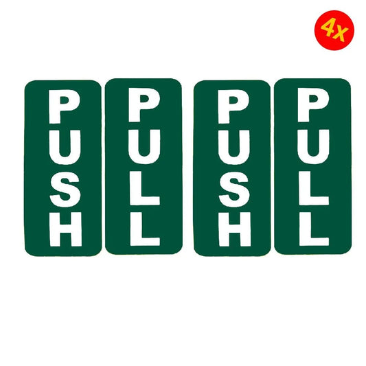 180mm x 90mm 4X Push And Pull Door Sign Or Sticker Self Adhesive Warning Sign Sticker Decal Peaceful Pleasures Health and Wellness Default Title