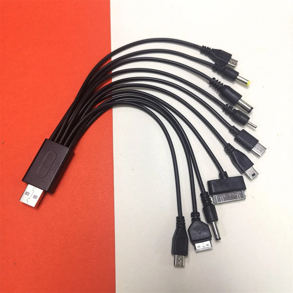 10-in-1 Universal USB Charging Cable with Multi Adapter Plugs