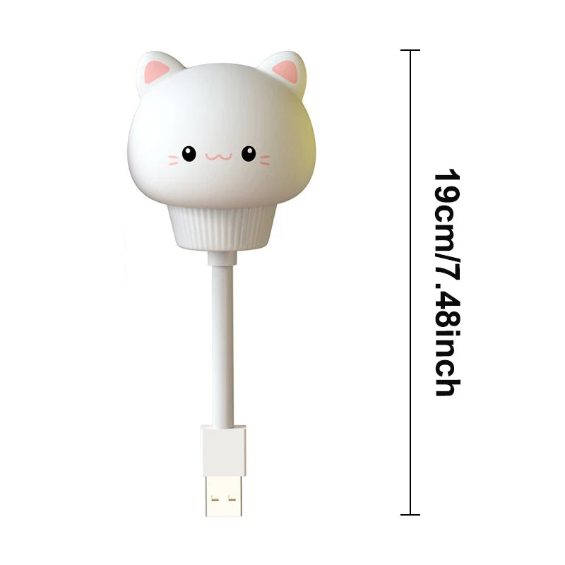 USB Night Light LED Voice Control Cute Cartoon Night Lamp Bear Kitten Remote Control for Baby Kid Bedroom Decor Bedside Lamp Peaceful Pleasures Health and Wellness Remote Control Model Kitten