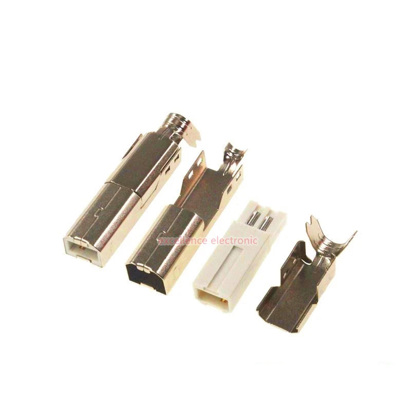 10Pcs USB Connectors Type B/Micro/Mini/USB2.0 Type A Male Female Assembly Adapter DIY Soldering Repair Data Charging Plug Socket Peaceful Pleasures Health and Wellness Type B 2.0 3in1 Gold