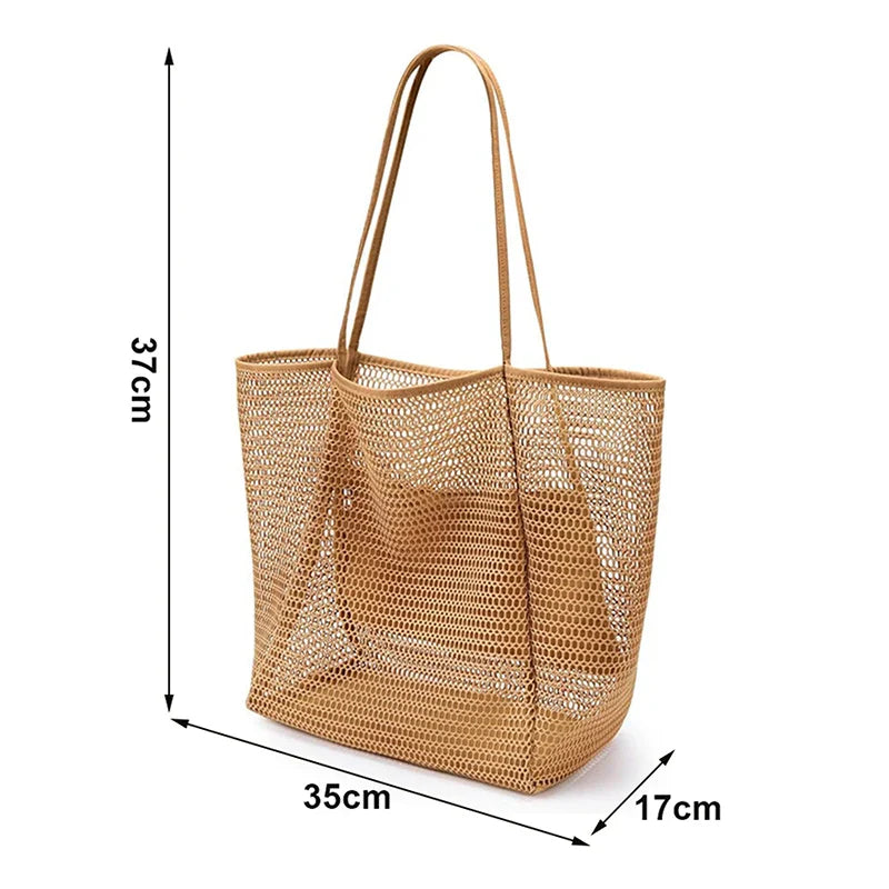 Women's Lightweight Mesh Tote Bag – Breathable Summer Shoulder Bag