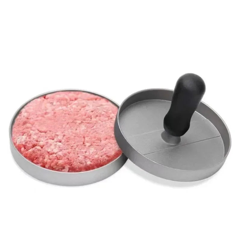 Burger Press Non-Stick Hamburger Patty Maker Aluminum Maker for Kitchen BBQ Grill Hamburger Press Cooking Tool Wax Paper Peaceful Pleasures Health and Wellness black