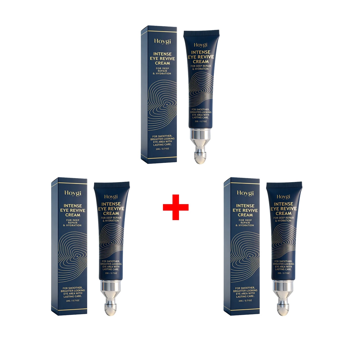 Hydrating Eye Cream with Massage Applicator Around the Eyes Smoothing Fine Lines Anti Dark Circle Puffiness Brighten Eye Contour Peaceful Pleasures Health and Wellness 3pcs