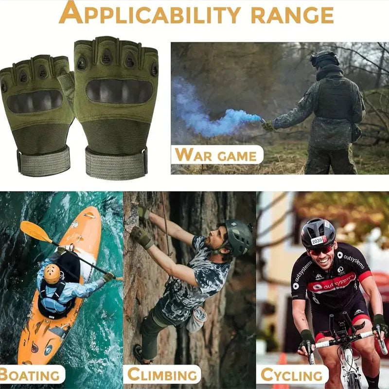 1Pair Tactical Fingerless Gloves for Men - Ideal for Outdoor Sports, Shooting, Hunting, Airsoft, and Cycling Peaceful Pleasures Health and Wellness