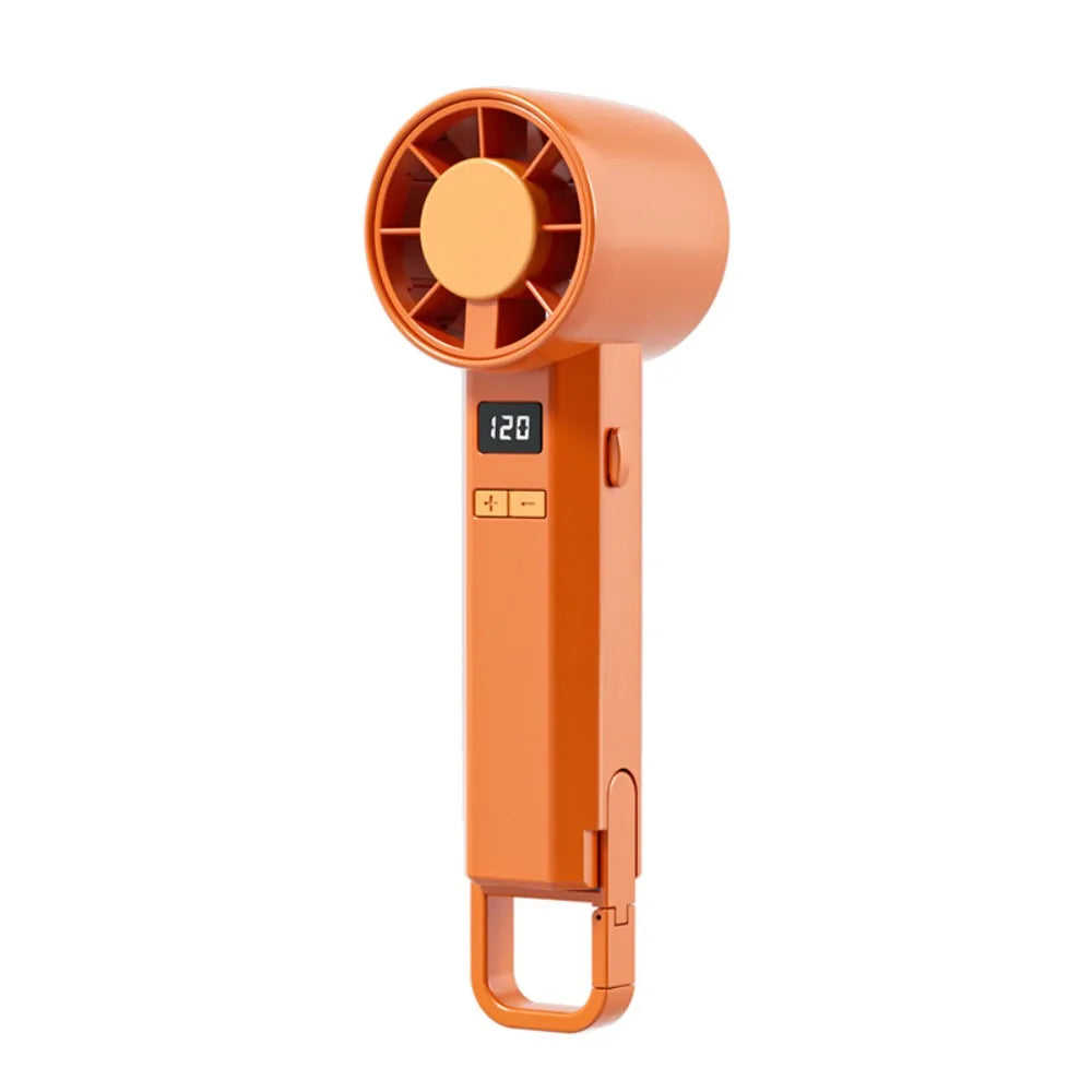 Portable USB Mini Electric Hand Fan with Digital Display