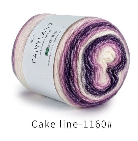 Pure Cotton Rainbow Crochet Thread Ten-Quarter Cake Weaving Yarn Long Gradient Dyeing for Crafting Peaceful Pleasures Health and Wellness 1160