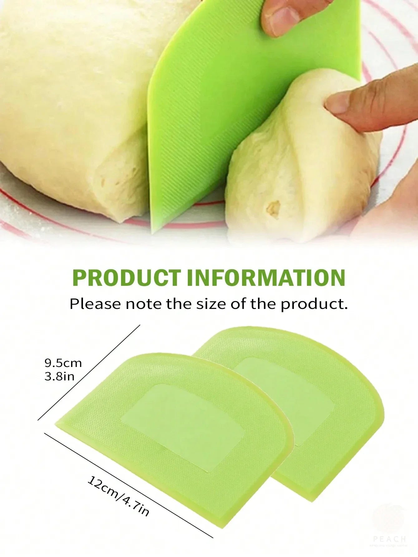 2-Pack Flexible Plastic Dough Scraper & Bowl Cutter Set