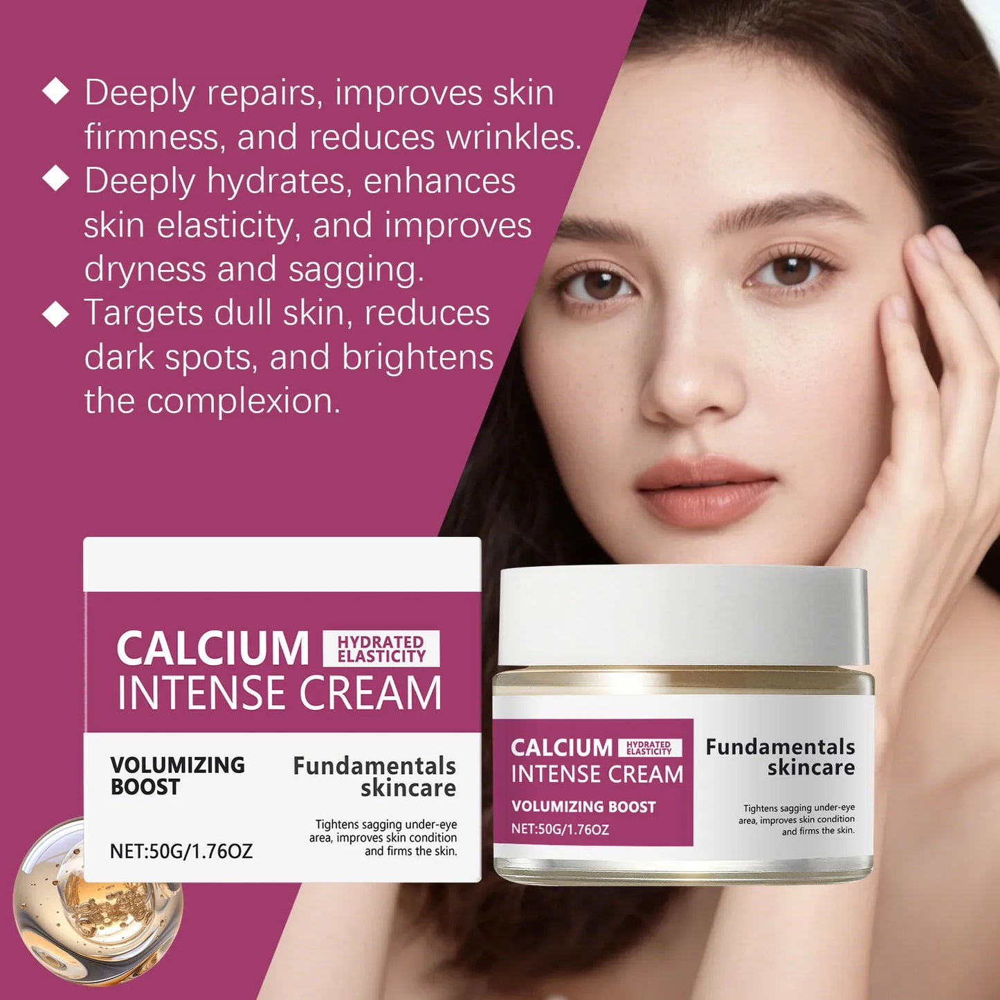 Tremella Moisturizing Face Cream Promote Collagen Production Repair Skin Barrier Improve Skin Sagging Nourishing Facial Lotion Peaceful Pleasures Health and Wellness