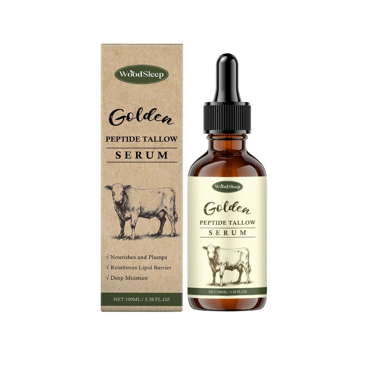WOODSLEEP Golden Peptide Beef Tallow Face Serum | Hydrating