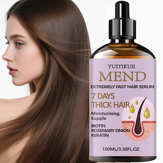 YUITIKUE MEND Hair Serum | 7 Days Thickening Formula | With Biotin, Rosemary, Onion & Keratin For Moisturized Supple Hair 100ml Peaceful Pleasures Health and Wellness