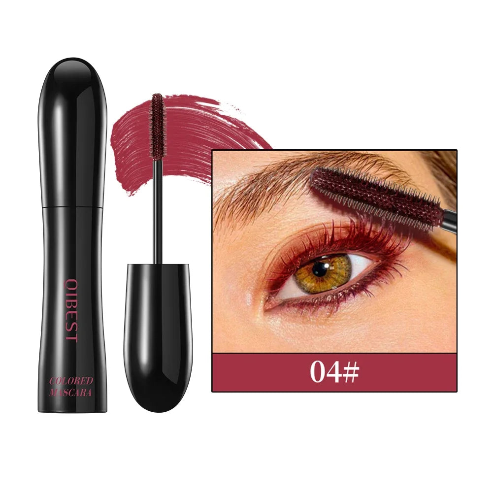 QIBEST Colorful Mascara Waterproof Fast Drying Eyelashes Extension Curling Lashes Makeup Purple Green Blue Black Red Mascara Peaceful Pleasures Health and Wellness 04