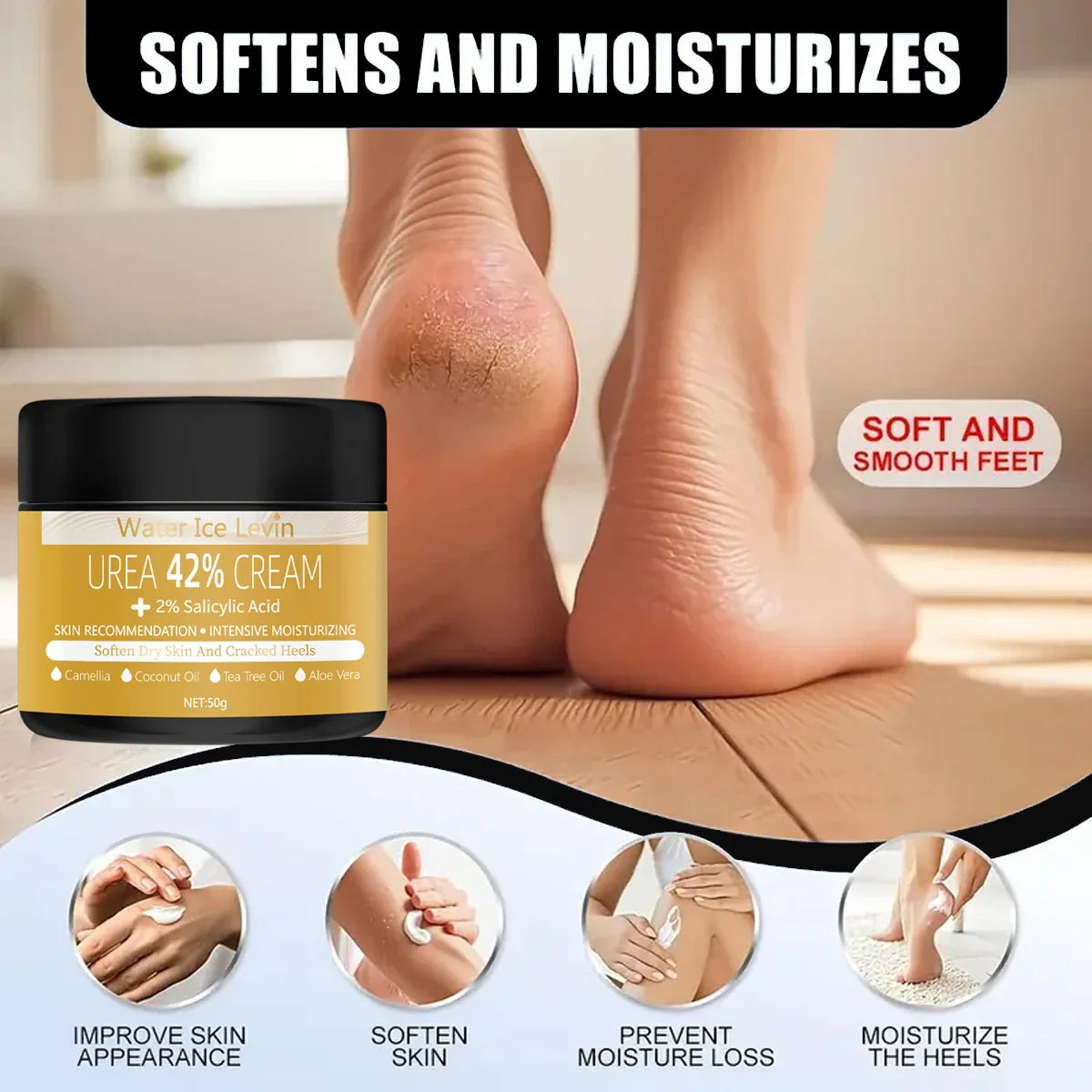 42% Urea Foot Cream – Salicylic Acid, Coconut Oil & Tea Tree