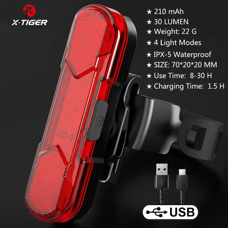 Solar Bike Light with 120dB Horn | USB-C Rechargeable LED MTB