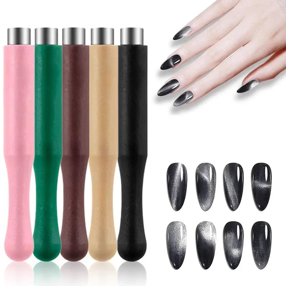 Cat Eye Magnet for Nails Magic Cylindrical Nail Polish Magnet Stick Gel Polish Magnetic Wand Manicure Tools for DIY Nail Art Peaceful Pleasures Health and Wellness