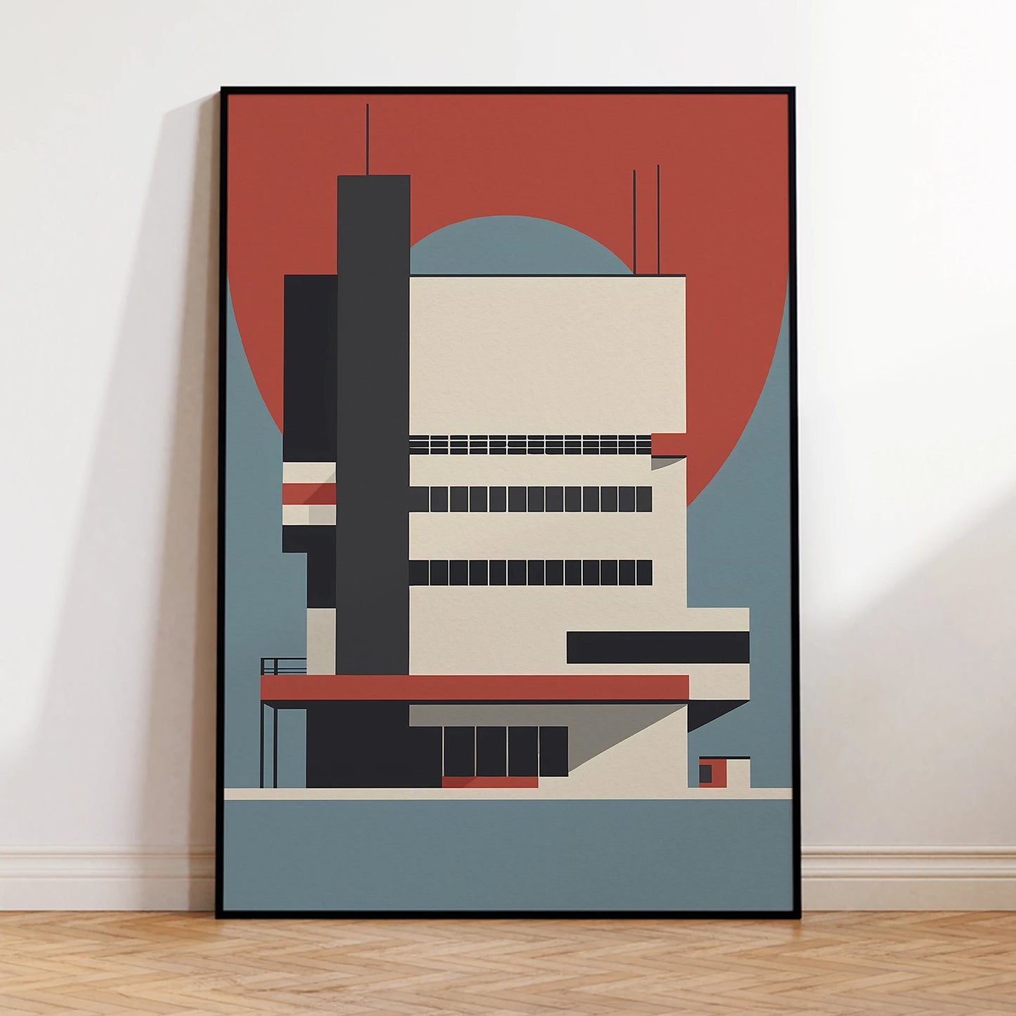 Bauhaus Architecture Canvas Wall Art | Aluminum Frame Print