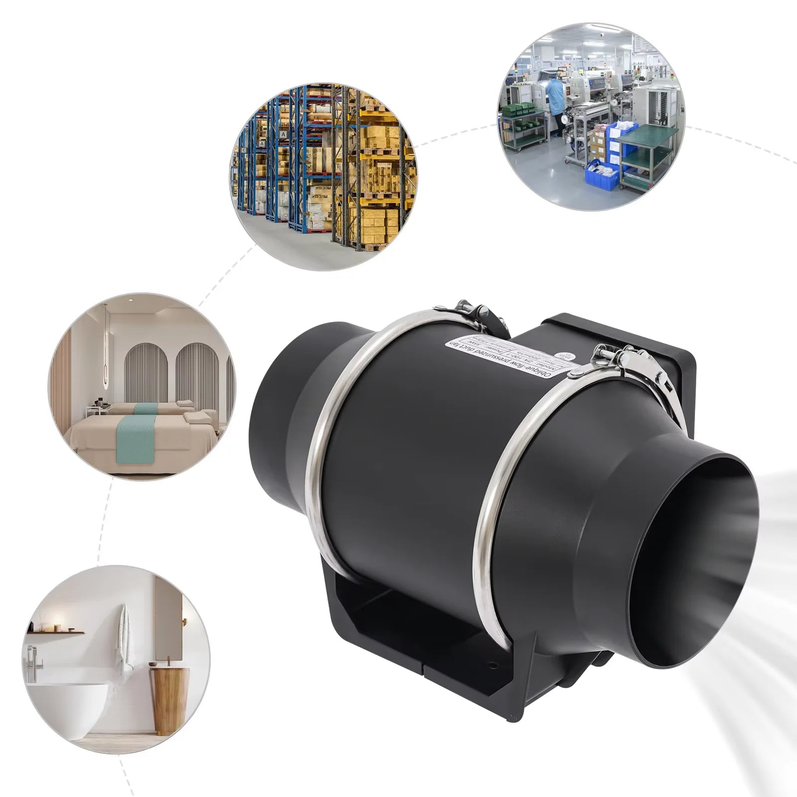 Exhaust Pipe Fan Ventilation Fan Pipe Fan Inline Duct Fan Ventilation Exhaust Blower Fans Quiet For Ducting Peaceful Pleasures Health and Wellness