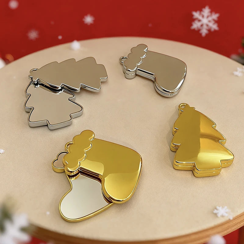 Christmas Tree Snowflake Stock Cosmetic Mirror Sliding Folding Mirror Girls Carry-On Mirror Unbreakable Compact Vanity Mirror Peaceful Pleasures Health and Wellness